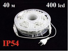 Уличная елочная Белая гирлянда нить 40 метров 400 диодов с белым мерцанием Белый провод 2 мм Winner Light