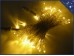 Светодиодная уличная гирлянда нить Желтые огни с белым мерцанием 10 метров Прозрачный провод 100 Led