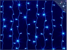 Светодиодная гирлянда Новогодний дождь Синие огни Штора 1.5 х 1.5 метра