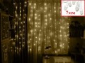 Светодиодная гирлянда штора Теплый белый свет 2х2 метра лампы 7 мм Белый провод