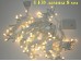 Светодиодная гирлянда штора Теплый белый свет 2х2 метра лампы 7 мм Белый провод