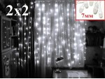Светодиодная гирлянда штора Холодный белый свет 2х2 метра лампы 7 мм Белый провод