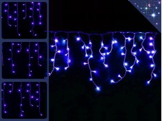 Новогодняя гирлянда Светодиодная бахрома Синие сосульки 2.5 метра Прозрачный провод