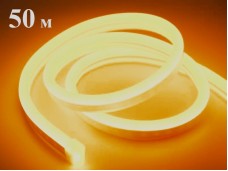 Теплый белый гибкий неон 50 метров односторонний сечение 8х18мм Winner Light IP65