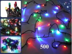 Новогодняя гирлянда нить на елку 500 lights цветные огни 10 метров Микролампы