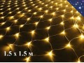 Светодиодная гирлянда штора 1.5 х 1,5 метра на окно Желтая Занавеска Сетка 160 LED 
