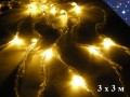 Светодиодная гирлянда Желтая Штора 3х3 метра на стену Световой занавес водопад с эффектом падающей капли