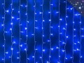 Уличная гирлянда Светодиодный занавес 3х3 метра штора синий свет с мерцанием Белый провод 3,2 мм