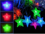 Новогодняя гирлянда "Цветные мини звезды" 20 шт Мерцающие огни 3 цветов