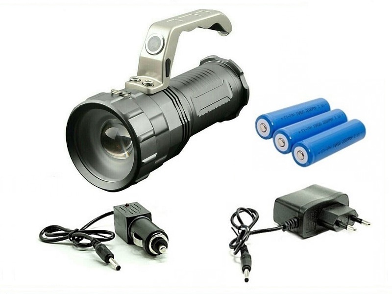 Светодиодный ручной фонарь-прожектор JIN-806M-T6 аккумуляторный блок .