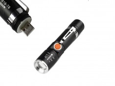 Ручной аккумуляторный USB фонарь 616-T6 с клипсой