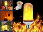 Светодиодная лампа с эффектом пламени с переходником для сети 220 Вольт